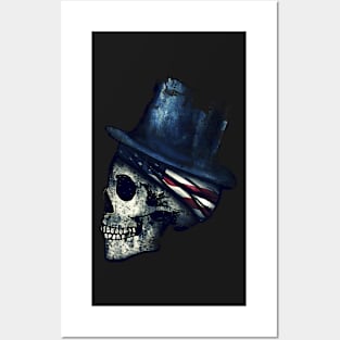 4th of July Skull American USA Flag Posters and Art